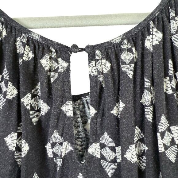 Free People Linen Blend Dazed‎ Swing Crop Top Black White Geo Print, Size Large - Picture 14 of 16